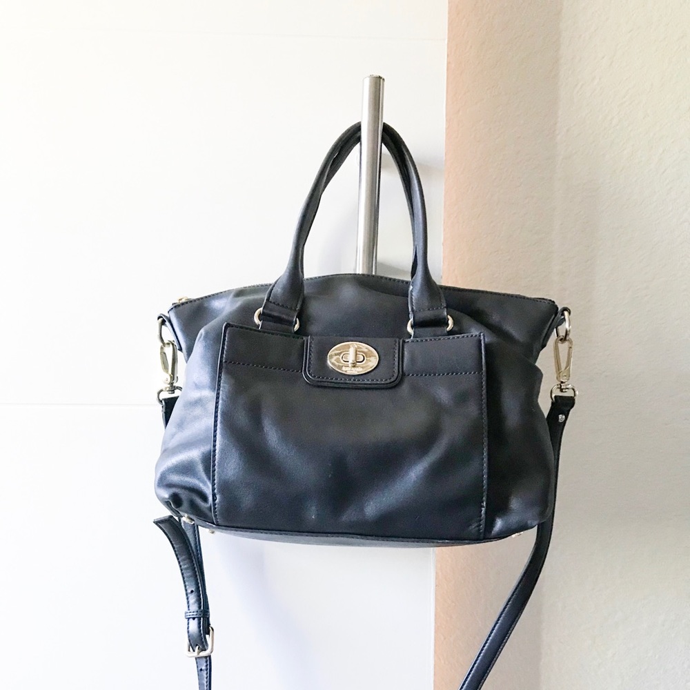 Black leather Kate Spade New York handbag
